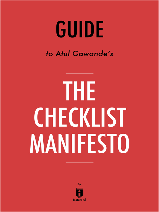 Title details for The Checklist Manifesto by . Instaread - Wait list